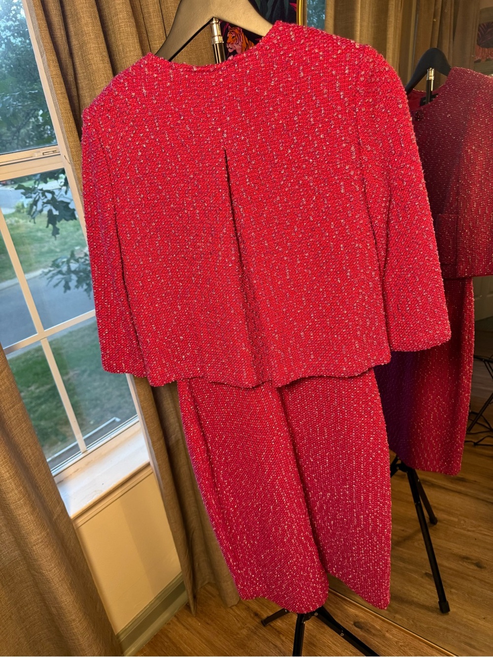 St. John Hot Pink Tweed Jacket & Skirt Set - Picture 4 of 4